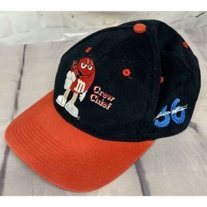 Vintage Red M&M Racing Team Snapback Hat Ernie Irvan Crew Chief Cap NASCAR Black